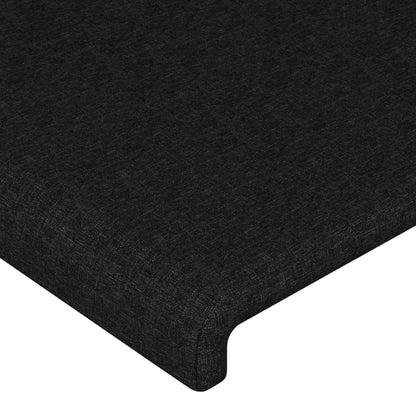 Kopfteil mit Ohren Schwarz 147x16x118/128 cm Stoff