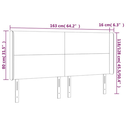 Kopfteil mit Ohren Dunkelbraun 163x16x118/128 cm Stoff