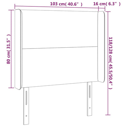 Kopfteil mit Ohren Dunkelgrün 103x16x118/128 cm Samt