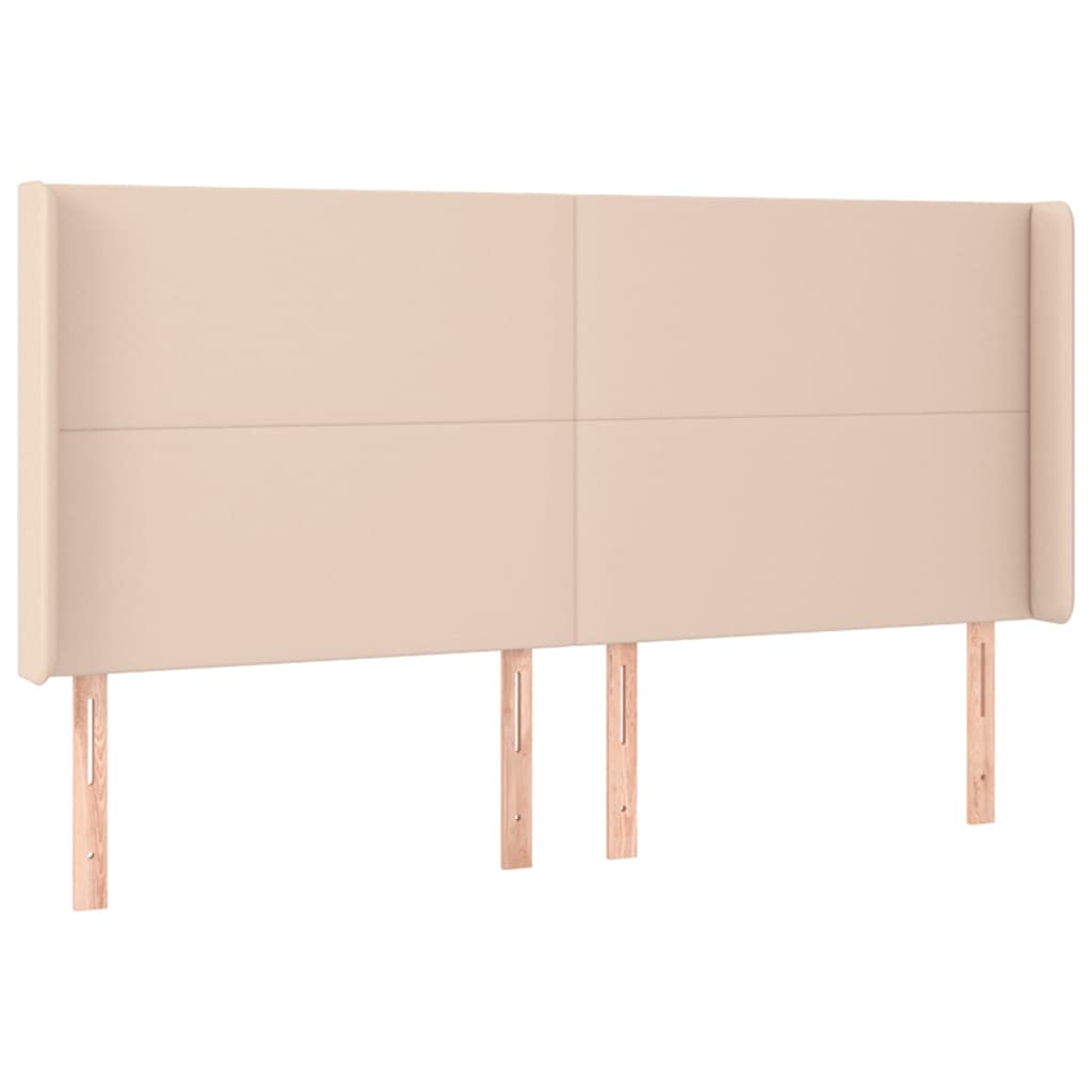 Kopfteil mit Ohren Cappuccino-Braun 163x16x118/128cm Kunstleder