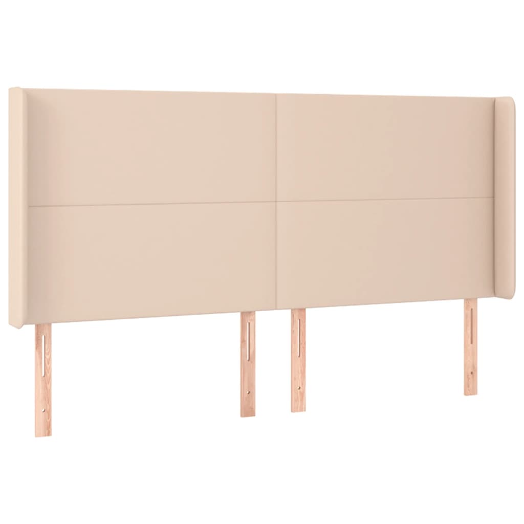 Kopfteil mit Ohren Cappuccino-Braun 183x16x118/128cm Kunstleder