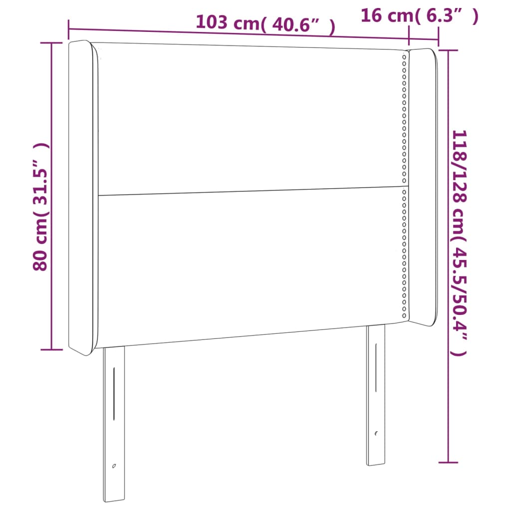 Kopfteil mit Ohren Dunkelbraun 103x16x118/128 cm Stoff