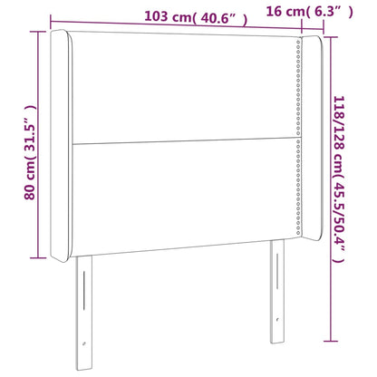 Kopfteil mit Ohren Dunkelbraun 103x16x118/128 cm Stoff