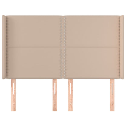 Kopfteil mit Ohren Cappuccino-Braun 147x16x118/128cm Kunstleder