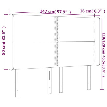 Kopfteil mit Ohren Cappuccino-Braun 147x16x118/128cm Kunstleder