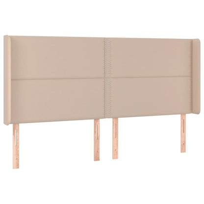 Kopfteil mit Ohren Cappuccino-Braun 183x16x118/128cm Kunstleder