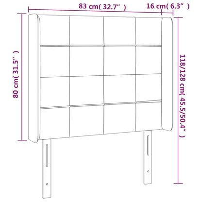 Kopfteil mit Ohren Schwarz 83x16x118/128 cm Stoff