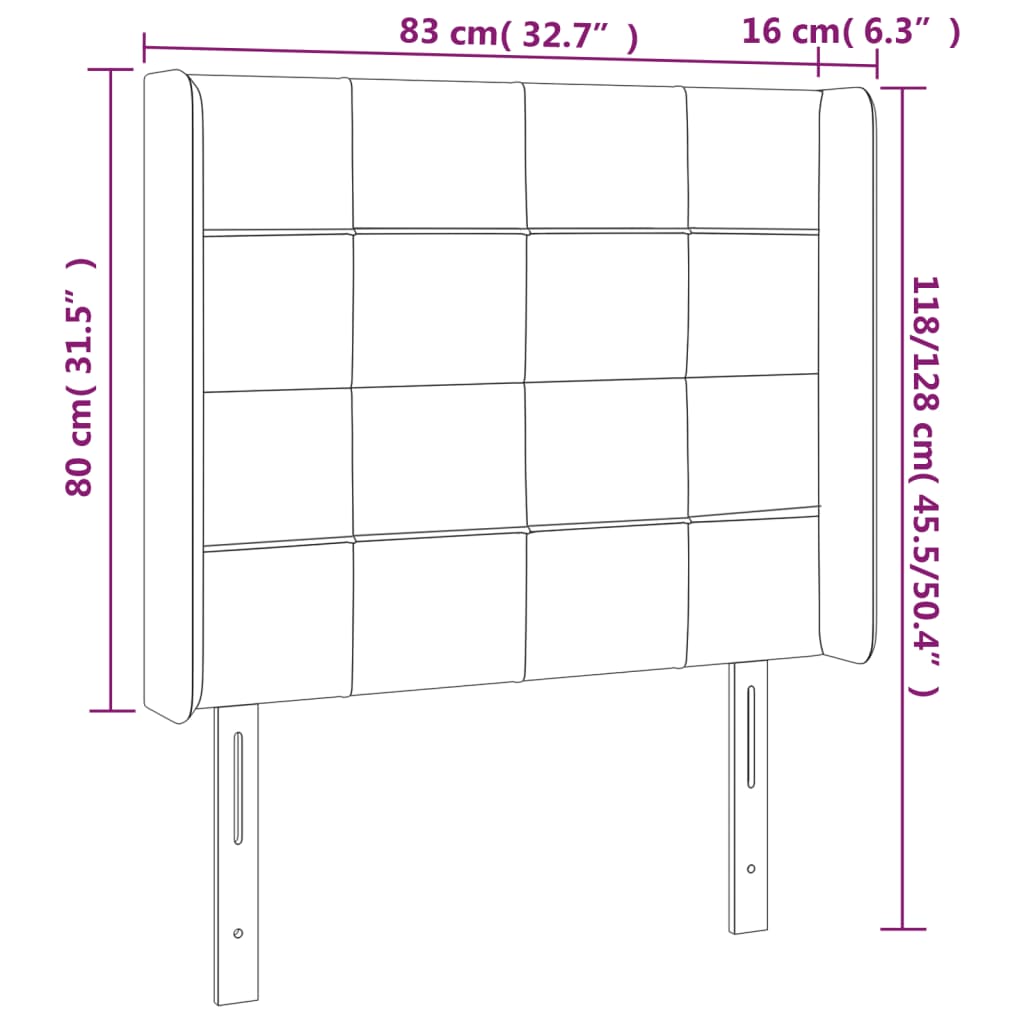 Kopfteil mit Ohren Blau 83x16x118/128 cm Stoff