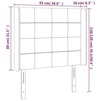 Kopfteil mit Ohren Hellgrau 93x16x118/128 cm Stoff