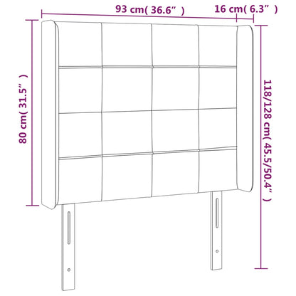 Kopfteil mit Ohren Dunkelgrau 93x16x118/128 cm Stoff