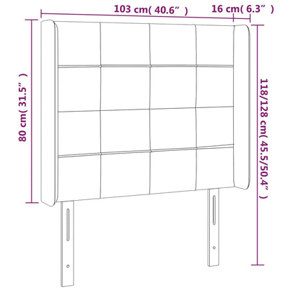 Kopfteil mit Ohren Dunkelgrau 103x16x118/128 cm Stoff