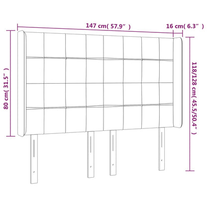 Kopfteil mit Ohren Dunkelgrau 147x16x118/128 cm Stoff