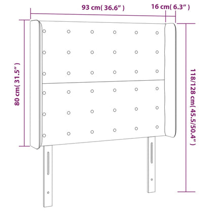 Kopfteil mit Ohren Schwarz 93x16x118/128 cm Kunstleder