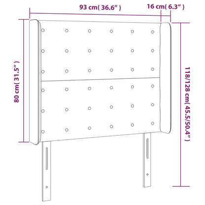 Kopfteil mit Ohren Grau 93x16x118/128 cm Kunstleder