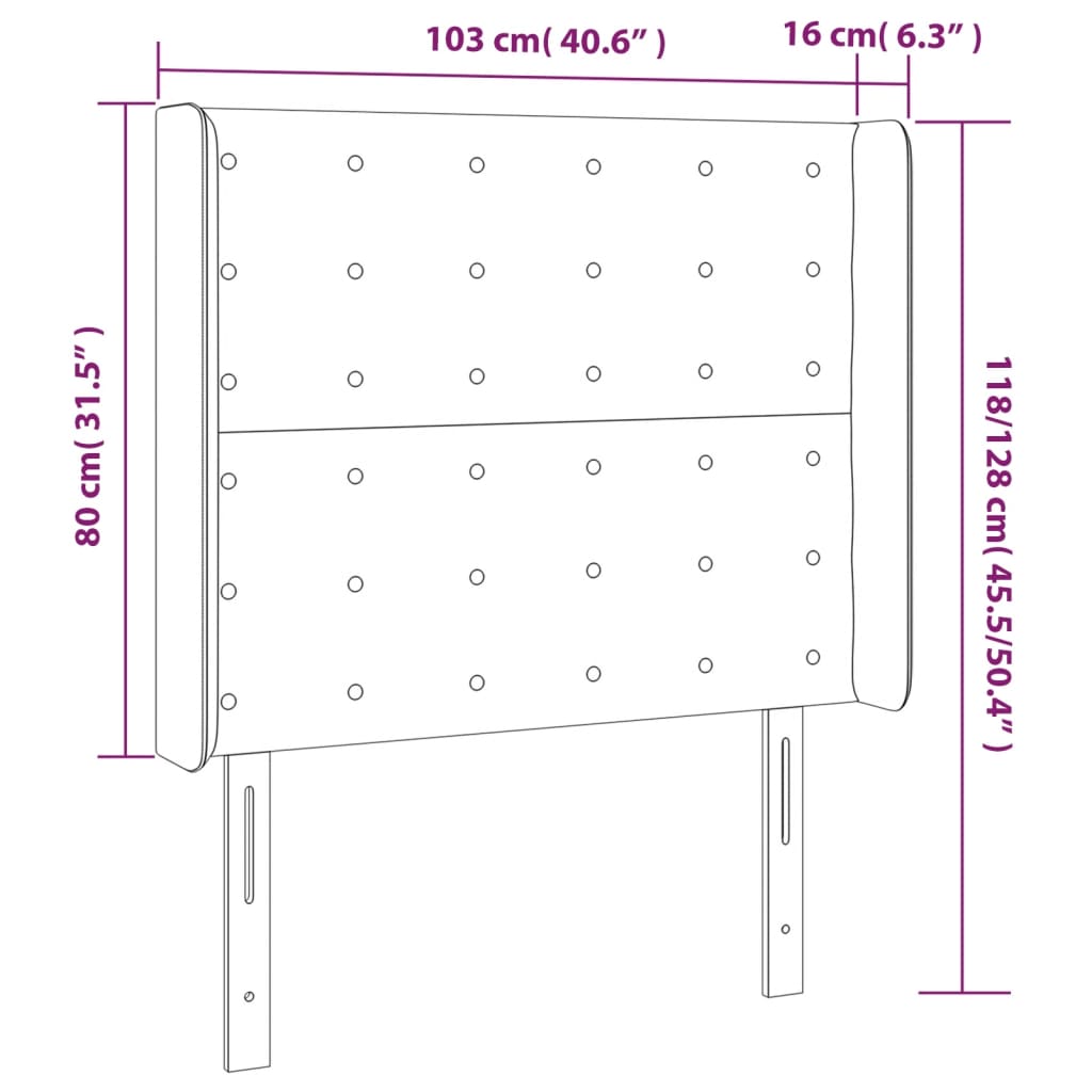 Kopfteil mit Ohren Cappuccino-Braun 103x16x118/128cm Kunstleder