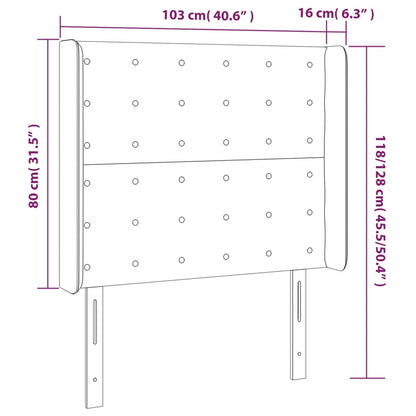 Kopfteil mit Ohren Cappuccino-Braun 103x16x118/128cm Kunstleder