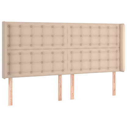 Kopfteil mit Ohren Cappuccino-Braun 183x16x118/128cm Kunstleder