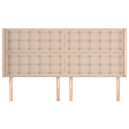 Kopfteil mit Ohren Cappuccino-Braun 183x16x118/128cm Kunstleder