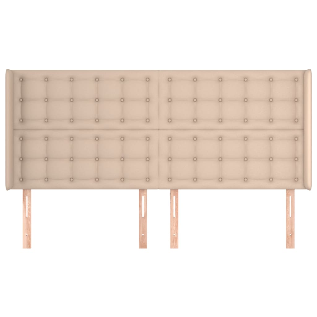 Kopfteil mit Ohren Cappuccino-Braun 203x16x118/128cm Kunstleder