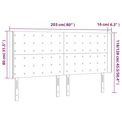 Kopfteil mit Ohren Cappuccino-Braun 203x16x118/128cm Kunstleder