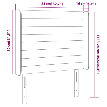 Kopfteil mit Ohren Hellgrau 83x16x118/128 cm Stoff