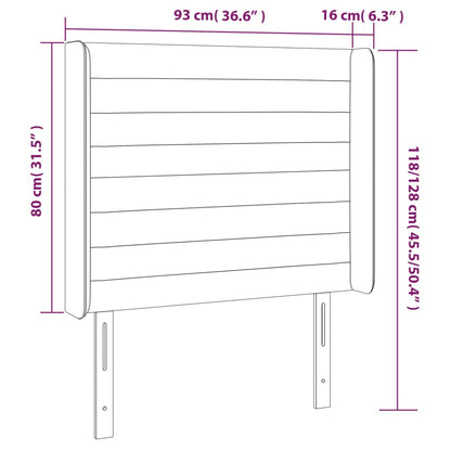 Kopfteil mit Ohren Hellgrau 93x16x118/128 cm Stoff