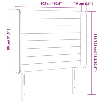 Kopfteil mit Ohren Dunkelgrau 103x16x118/128 cm Stoff