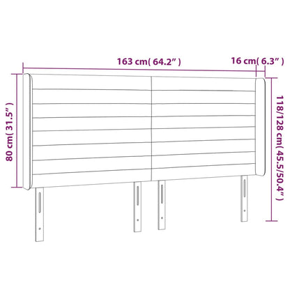 Kopfteil mit Ohren Dunkelbraun 163x16x118/128 cm Stoff