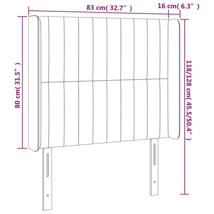 Kopfteil mit Ohren Hellgrau 83x16x118/128 cm Stoff