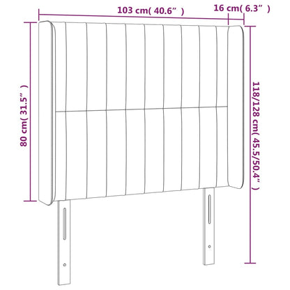 Kopfteil mit Ohren Hellgrau 103x16x118/128 cm Stoff