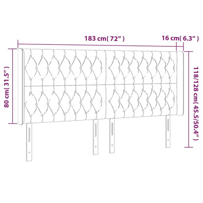 Kopfteil mit Ohren Hellgrau 183x16x118/128 cm Stoff