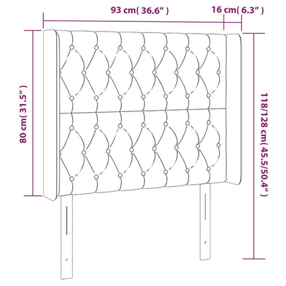 Kopfteil mit Ohren Dunkelgrün 93x16x118/128 cm Samt