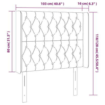 Kopfteil mit Ohren Dunkelblau 103x16x118/128 cm Samt