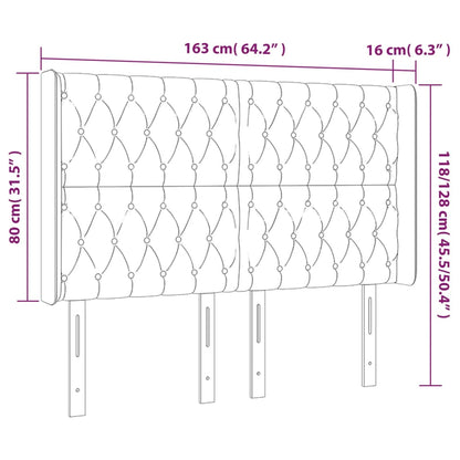 Kopfteil mit Ohren Dunkelblau 163x16x118/128 cm Samt