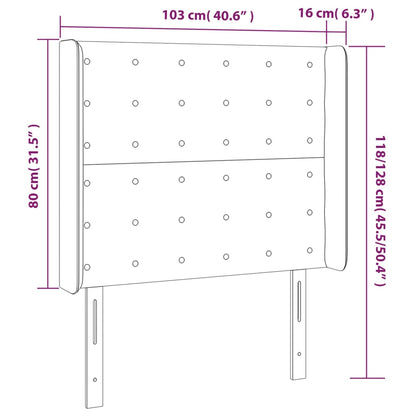 Kopfteil mit Ohren Hellgrau 103x16x118/128 cm Stoff