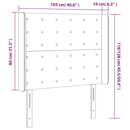 Kopfteil mit Ohren Dunkelgrün 103x16x118/128 cm Samt