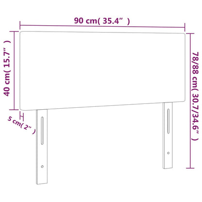 LED Kopfteil Taupe 90x5x78/88 cm Stoff