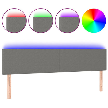 LED Kopfteil Dunkelgrau 160x5x78/88 cm Stoff