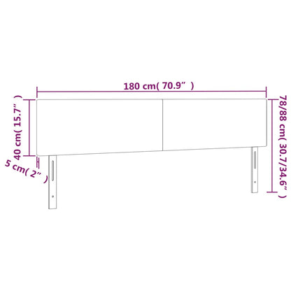 LED Kopfteil Schwarz 180x5x78/88 cm Stoff