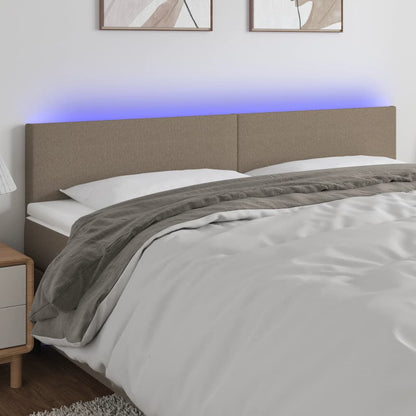 LED Kopfteil Taupe 200x5x78/88 cm Stoff