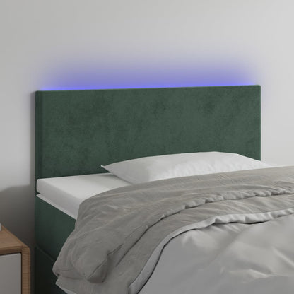 LED Kopfteil Dunkelgrün 100x5x78/88 cm Samt