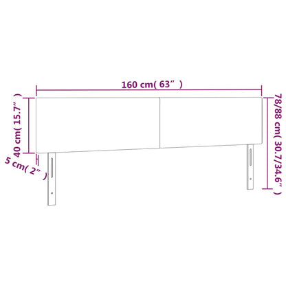 LED Kopfteil Rosa 160x5x78/88 cm Samt