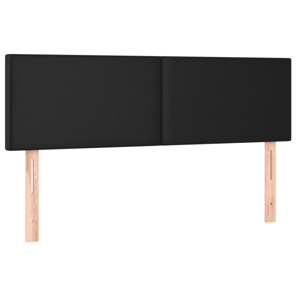 LED Kopfteil Schwarz 144x5x78/88 cm Kunstleder