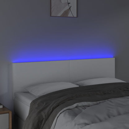 LED Kopfteil Weiß 144x5x78/88 cm Kunstleder