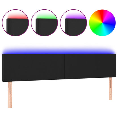 LED Kopfteil Schwarz 160x5x78/88 cm Kunstleder