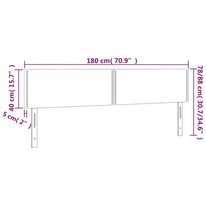 LED Kopfteil Dunkelblau 180x5x78/88 cm Samt