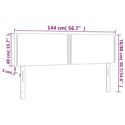 LED Kopfteil Cappuccino-Braun 144x5x78/88 cm Kunstleder