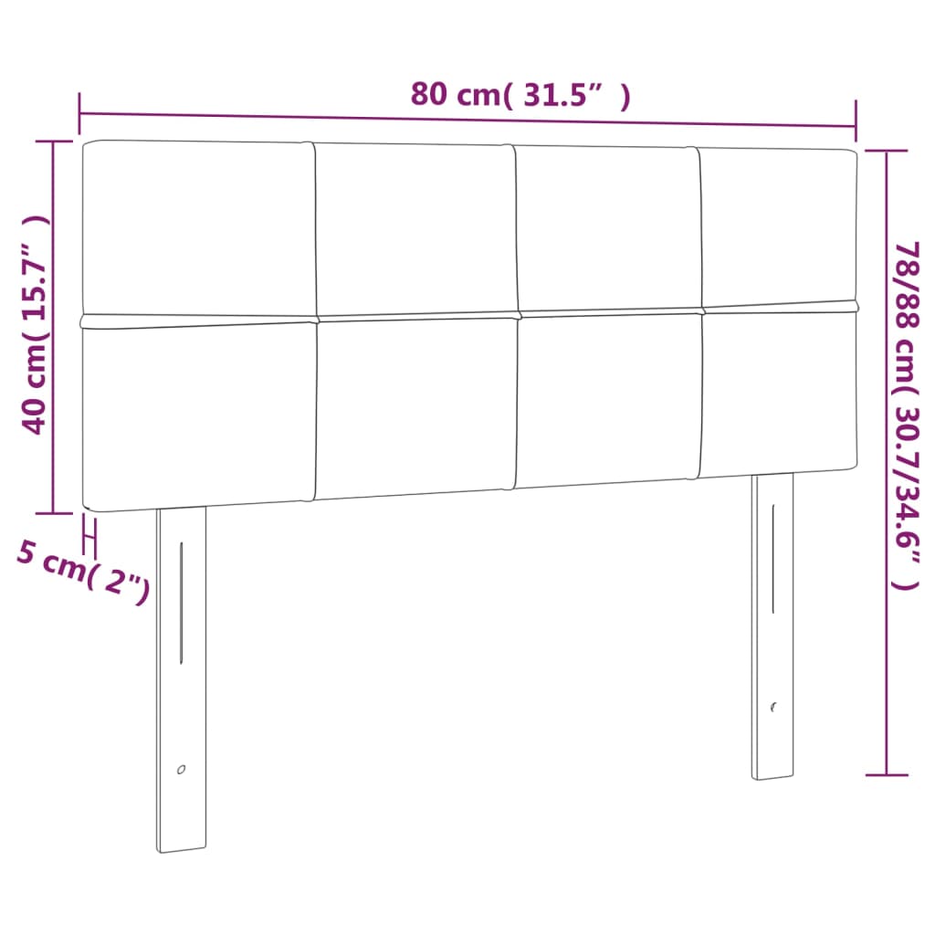 LED Kopfteil Dunkelbraun 80x5x78/88 cm Stoff