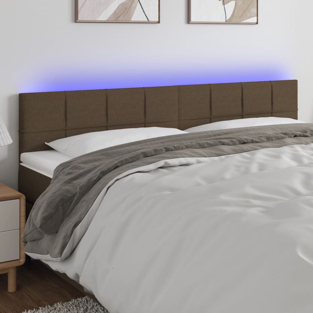 LED Kopfteil Taupe 180x5x78/88 cm Stoff