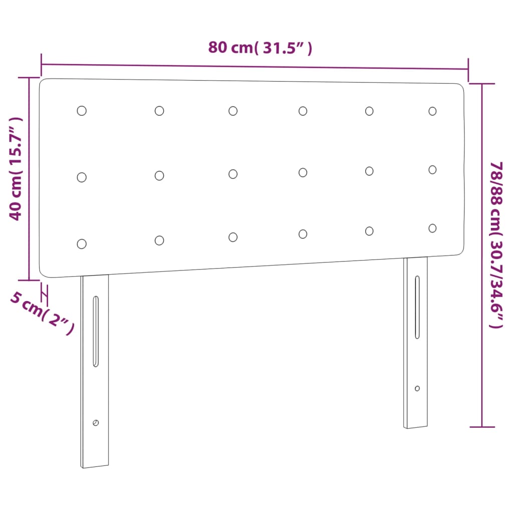 LED Kopfteil Cappuccino-Braun 80x5x78/88 cm Kunstleder